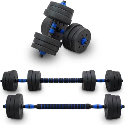 Produktbild von Lacestone 2in1 Hantelset Kurzhantel Langhantel Set Hanteln Krafttraining Gewichte 20 Kg MS-18212