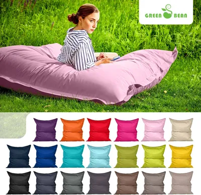Produktbild von Green Bean Indoor Sitzsack "Square" 140x180cm mit 380 Liter EPS Perlen Füllung - für Kinder & Erwachsene - Rosa