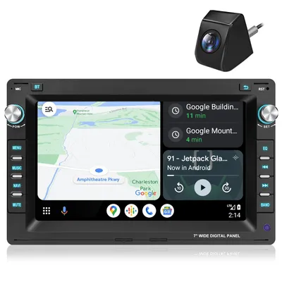 Obrázok produktu pre Hexinex Android 15 autorádio 7'' Carplay pro VW Polo 9N Golf 4 Passat B5 T5 GPS Navi WiFi BT SWC FM RDS DSP USB 2+64GB Kamera
