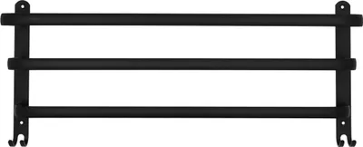 Produktbild von QUVIO Handtuchhalter - Mit 3 Stangen - Handtuchhalter - Handtuchhalter - Für die Wand - Handtuchhalter - Edelstahl - Schwarz - 60 cm