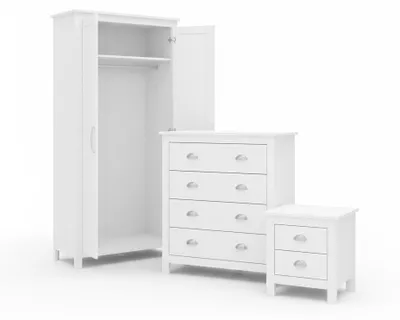 Immagine prodotto di Set Camera Letto Completo Armadio Comodini Matrimoniale Legno Mobile.Colore:bianco