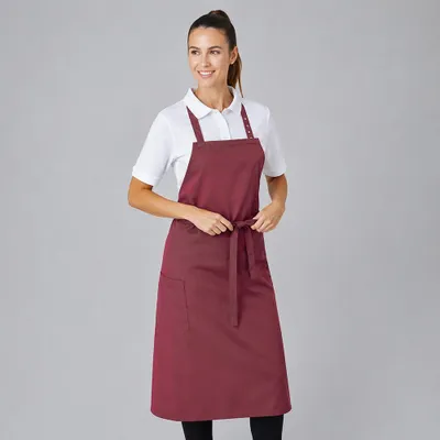 Produktbild von Latzschürze B 80 x L 100 cm bordeaux : bordeaux : 65% Polyester 35% Baumwolle 20