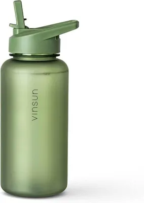 Produktbild von Famanu Sportflasche 1L mit Trinkhalm - Leicht, Auslaufsicher und BPA-frei
