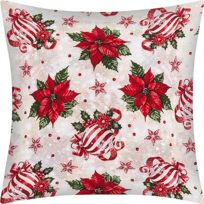 Produktbild von Kopfkissenbezug Weihnachten - 40x40 cm - Rot,Grün,Smetana