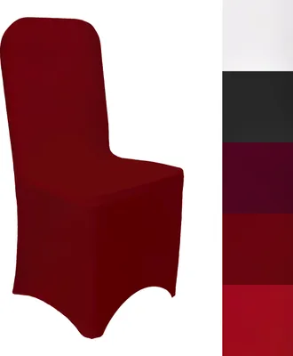 Produktbild von Stuhlhusse Stretch Dunkelrot elastischer Universal Stuhlüberzug Stuhlbezug dehnbar, 1 Stück
