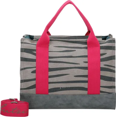 Produktbild von Fritzi aus Preußen Schultertasche Canvas Tote Bag Zebra Wild grau