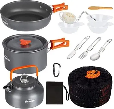 Produktbild von Famanu Camping Kochgeschirr Set - 13-teilig, Orange