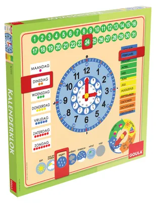 Image de Goula Calendar Clock, 1 année(s), Bois, Multicolore