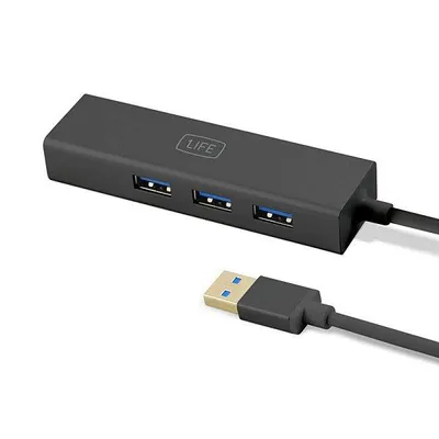 Produktbild von 3-Port USB Hub 1LIFE 1IFEUSBHUB3 USB 3.0 Schwarz