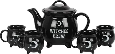 Image de Something Different - Ensemble de thé "Witches Brew" SD4051 (Taille unique, Taille unique) (Noir/Noir/Blanc)