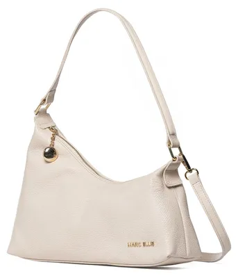Image de Sac bandoulière pour femme, en cuir de vachette 100%, couleur cognac, beige ou noir