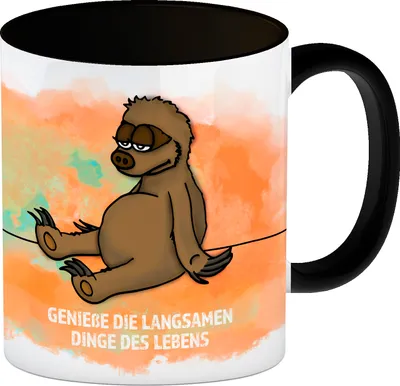 Produktbild von Genieße die langsamen Dinge des Lebens Kaffeebecher Henkel und