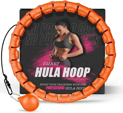 Productafbeelding van Hula Hoop, verzwaard, verstelbaar van 56 tot 112 cm, met 360° balmassage, fitnessapparaat voor gewichtsverlies