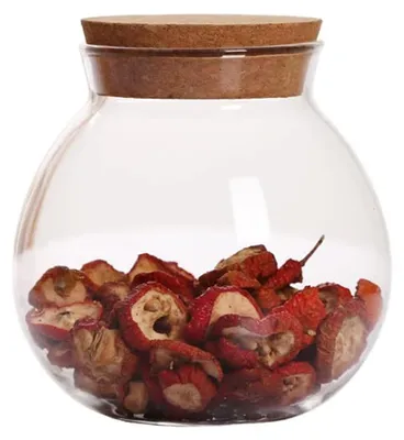 Glasdose 500 ml mit Korkdeckel, rund, transparent