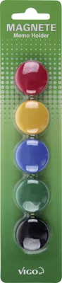 Produktbild von Vigo Magnete für Magnettafeln 5er Pack, bunt, rund