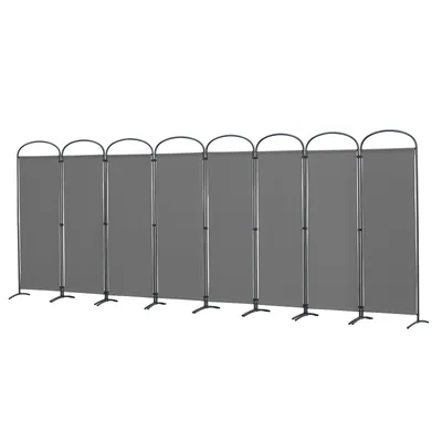 Produktbild von Angel Living 8 Teilig Paravent Innen Raumteiler Trennwand Faltbarer Raumteiler Sichtschutzwand Innen für Terrasse Balkon 448x182cm Grau