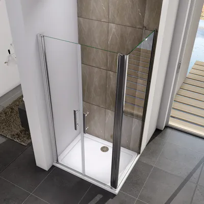 Produktbild von 100X90X195cm Duschtür Dusche Pendeltür Nischentür Duschkabine Duschabtrennung Schwingtür 6mm NANO ESG
