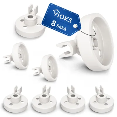 Produktbild von Korbrolle Set 8Stk Roller Räder kompatibel mit Bosch 00066320 für Geschirrspüler Spülmaschine