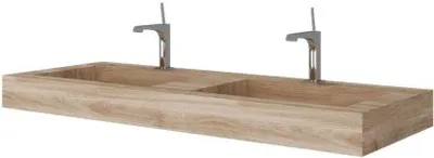 Produktbild von HPL Doppelwaschtisch in 120cm Holzoptik Eiche Honig