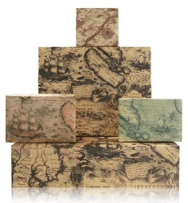 Productafbeelding van Omgoods- Wereldkaart Inpakpapier - Vintage Antieke Ontwerpen - Kraftpapier - 4 Vellen - 52 x 75 cm - Perfect voor Geschenken - Cadeaupapier