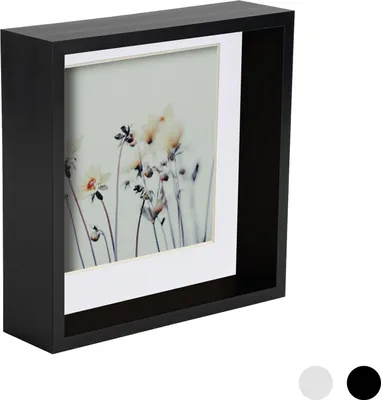 Produktbild von Nicola Spring 6 x 6 3D-Schatten-Tief Box Photo Frame - Craft Anzeigen Bilderrahmen mit 4 x 4-Halterung - Schwarz
