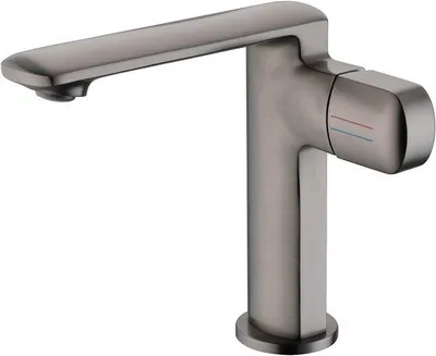 Image de Mitigeur de douche gris, réglage de l'eau chaude et froide, pomme de douche avec distributeur d'eau
