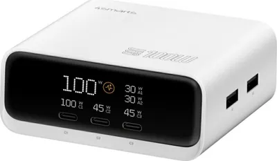 Produktbild von 4smarts Desk Charger GaN Screen 100W 3C+2A, wei