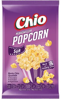 Image de Chio Popcorn pour micro-ondes Doux sans gluten végétarien végétalien 120g