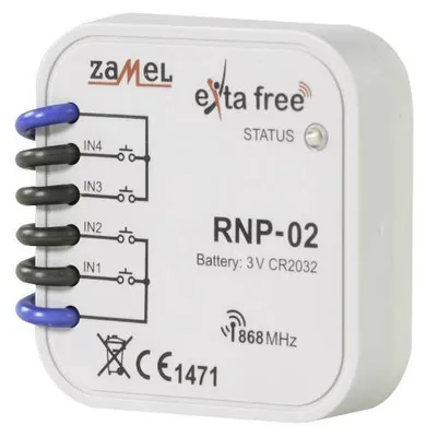 Obrázek produktu pro Rádiový vysílač pod omítku 4-kanálový, RNP-02, exta free Zamel