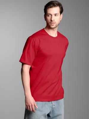 Produktbild von 2 Trigema Herren T-Shirt DELUXE-Single-Jersey 100% Baumwolle Gr. M (5) Kirsch 37202_036