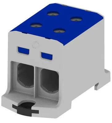 Imagen del producto de Conector para raíles dobles, color azul, para cables de 2 x 6-95 mm, modelo MAA2150B10