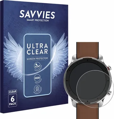 Produktbild von 6x Für Huami Amazfit GTR (47 mm) Schutzfolie Savvies Displayschutz Display Schutz Folie Klar Transparent