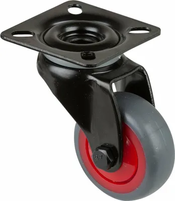 Image de Roulette pivotante D.50mm Trgf.50kg m.Plat. bille caoutchouc gris BS ROLLEN