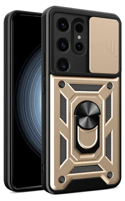 Image de Etui pour Samsung Galaxy S24 Ultra, étui en silicone avec anneau de protection, protection de l'appareil photo, or