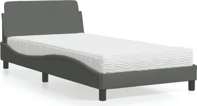 Produktbild von Möbel Bett mit Matratze Dunkelgrau 100x200 cm Stoff - Klassische Polsterbett 3208345