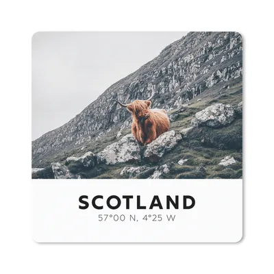 Produktbild von MuchoWow® Mauspad Mousepad Schottland - Highlander - Berge 30x30 cm - Mousepads - Maus Mat - Pad - Mausunterlage - Gaming