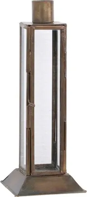 Produktbild von Chic Antique Kerzenständer mit Deko Fenster 19 cm Glas Metall Kerzenhalter