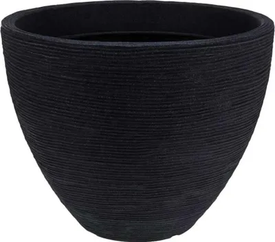 Produktbild von Gartentopf Gerippt anthrazit 40x31cm