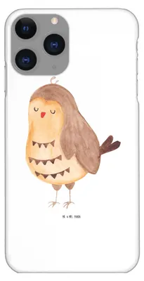Produktbild von Mr. & Mrs. Panda Iphone 11 Pro Handyhülle Eule Zufrieden - Weiß - Geschenk, Premium Kunststoff, Romantisch, Waldtier, Hochzeitstag, Handy Case, Müde, Owl