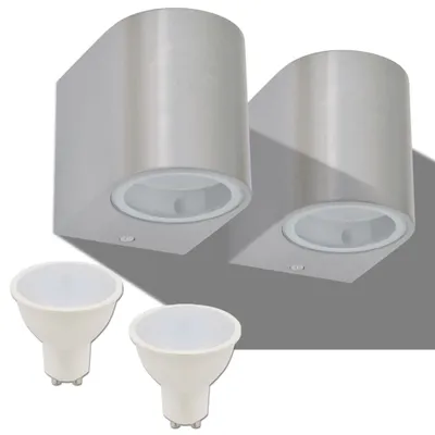 Obrázok produktu pre Vonkajšie okrúhle nástenné LED svietidlá, 2 ks, svietenie zdola