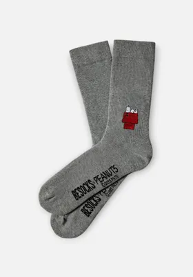 Produktbild von BeSocks Bio-Baumwollsocken - Snoopy auf dem Haus, Farbe grau, Größe 36-40
