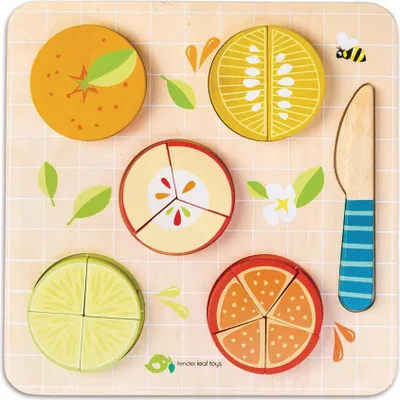 Image de Tender Leaf Bois Citrus Puzzle Jouet éducatif coloré pour enfants