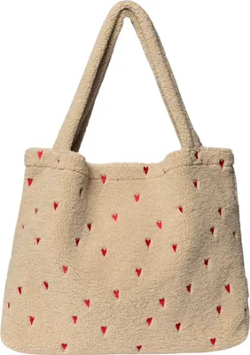 Produktbild von Studio Noos Tasche TEDDY HEARTS MOM-BAG ecru rot | 58x42cm