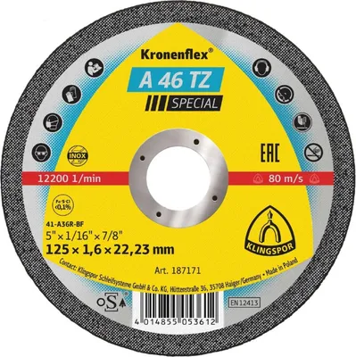 Obrázok produktu pre Rezný kotúč a46tzspec.125*1,6*22 plochý ks.1(45453a)