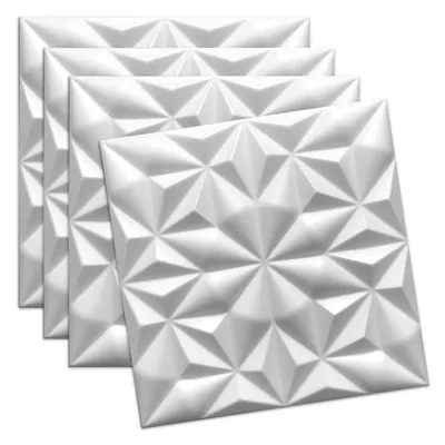 Zdjęcie produktu dla Verdico | Panele ścienne z polistyrenu 3D - Biały - 50x50 Cm - Panele sufitowe - 0,25 m2