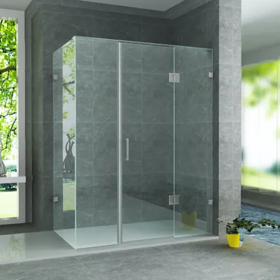 Produktbild von Belvit Duschkabine mit mittiger Pendeltür 8 mm ESG Glas Nano Beschichtung 90x120x195 cm