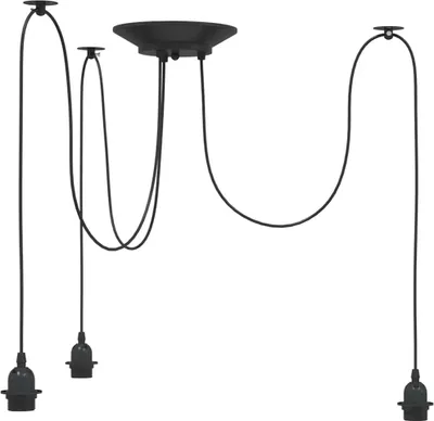 Immagine prodotto di vidaXL Lampada a sospensione con 3 prese E27 in metallo nero