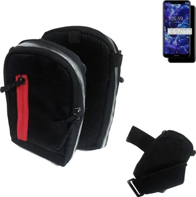 Produktbild von K-S-Trade Outdoor Gürteltasche Holster Umhängetasche kompatibel mit Nokia 5.1 plus schwarz Handy Tasche Case travelbag Schutz Hülle Handy Hülle