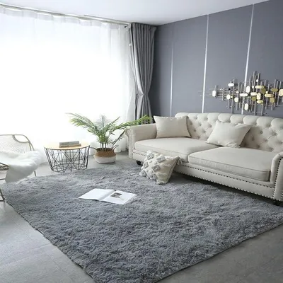 Imagen del producto de Silecomplaza: Alfombra suave y esponjosa de 120 x 280 cm. Suave, esponjosa, fácil de limpiar, antideslizante y lavable. Alfombra moderna de un solo color, ideal para salones, dormitorios, color gris
