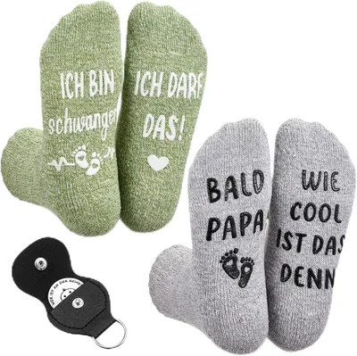 Productafbeelding van Cadeaus voor nieuwe ouders antislipsokken decision coin - Grijs - Dikke versie